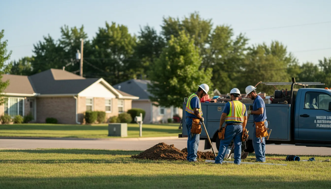 Residential water line and bathroom plumbing service in South Milford, IN